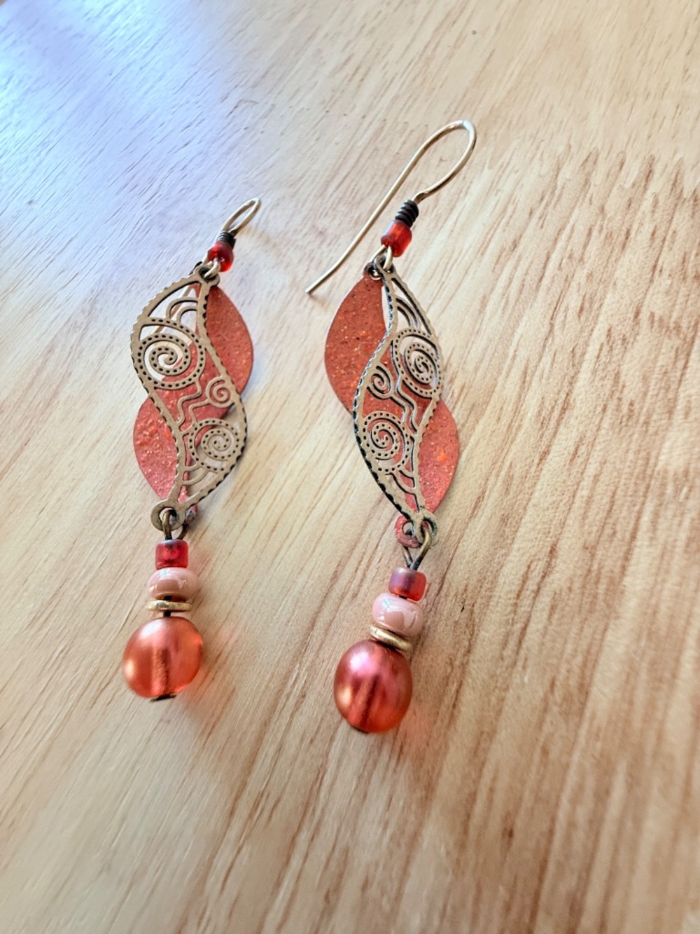 Adajio Copper Toned Filigree Design Earrings - Picture 5 of 7